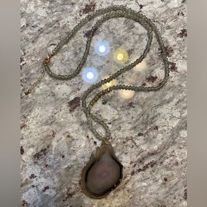 Long beaded agate necklace. Adjustable clasp. Great condition!